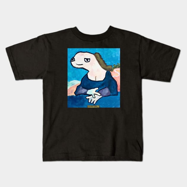 Mona Lisa/Muna Lesa Kids T-Shirt by Artsyboo